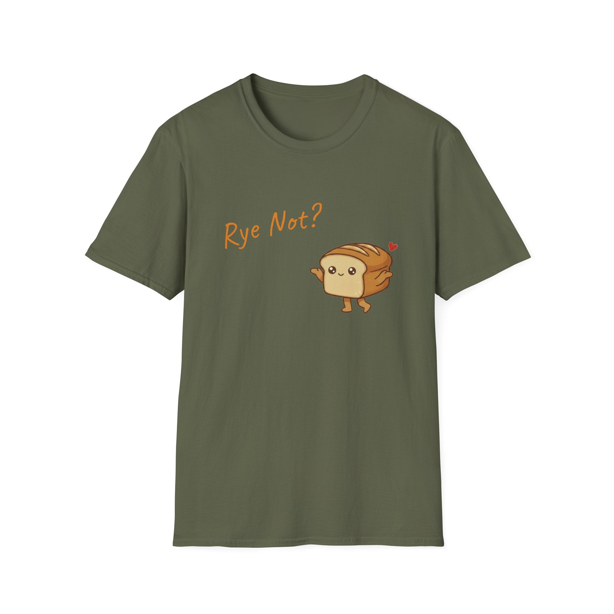Rye Not Cartoon Bread T Shirt, Cute Bread Pun Tee, Kawaii Loaf Graphic Tee, Funny Baker Gift, Sourdough Lover Shirt, Foodie Gift