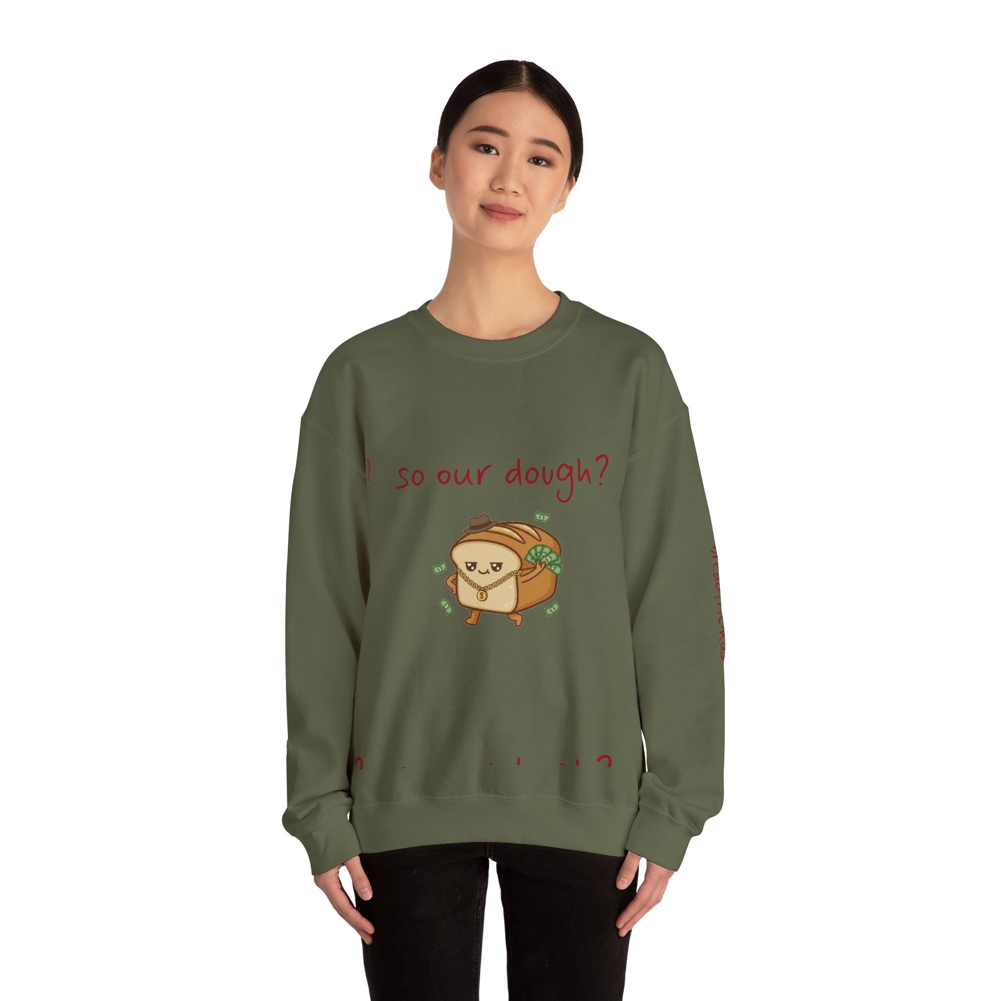 so our dough? breadfriend Sweatshirt | cute food illustration, money crumbs