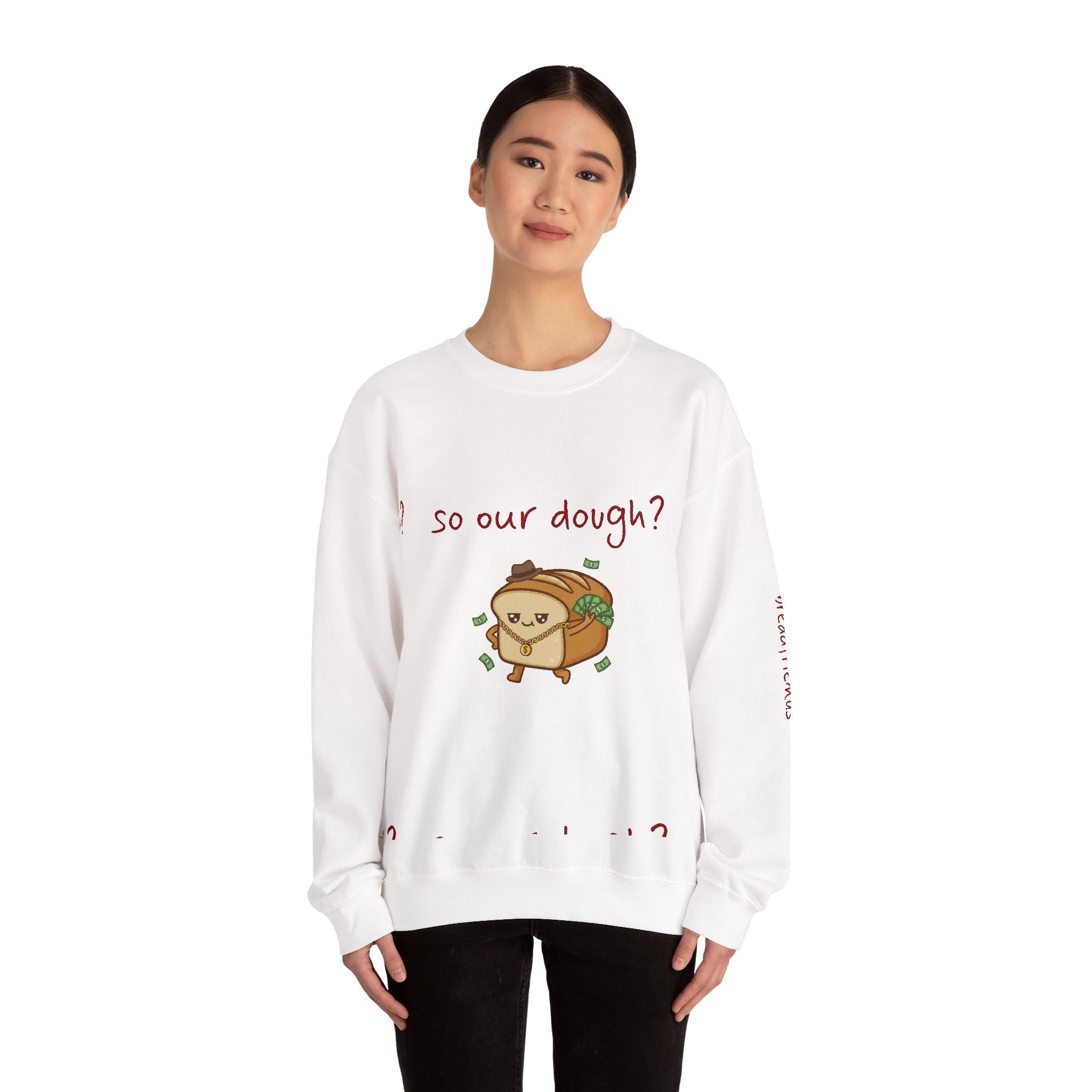 so our dough? breadfriend Sweatshirt | cute food illustration, money crumbs