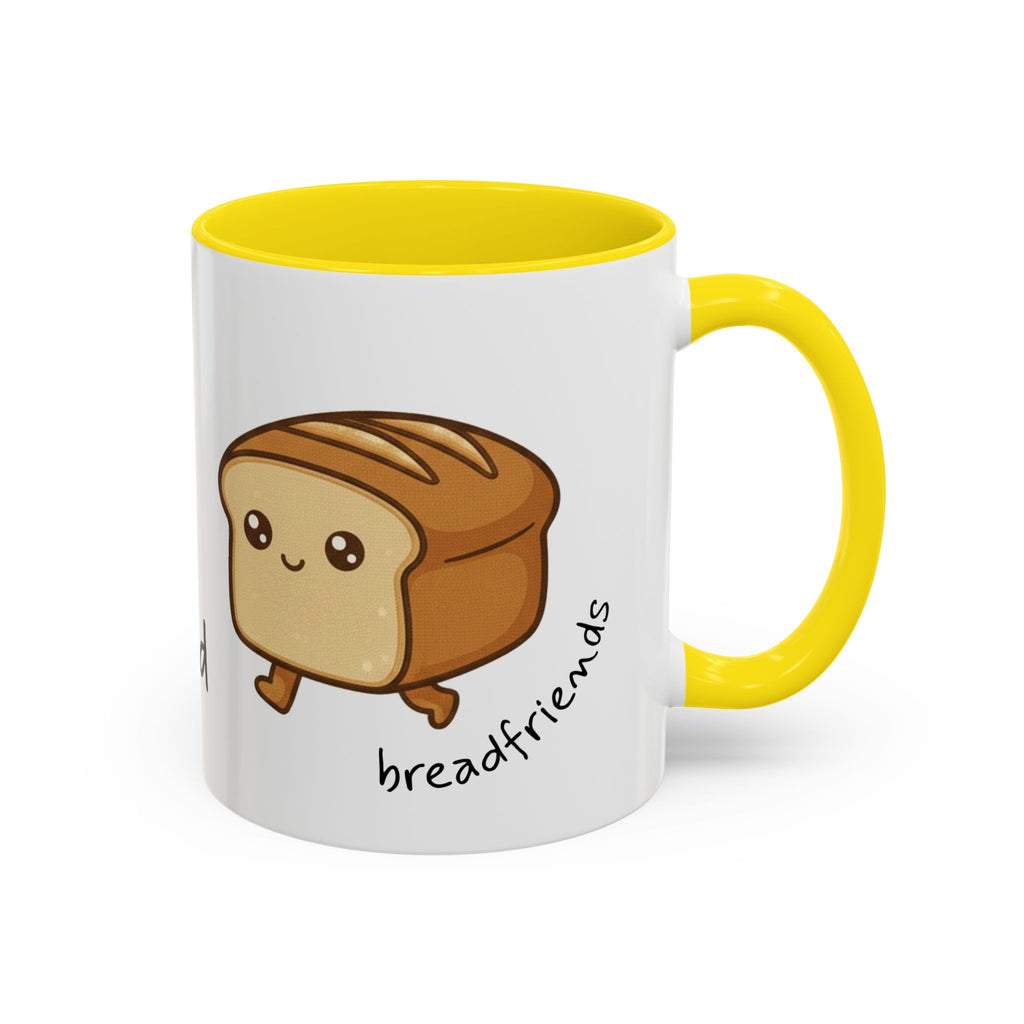 Kawaii Walking Bread Illustration Mug | Accent Coffee Mug (11oz, 15oz) | Breadfriend