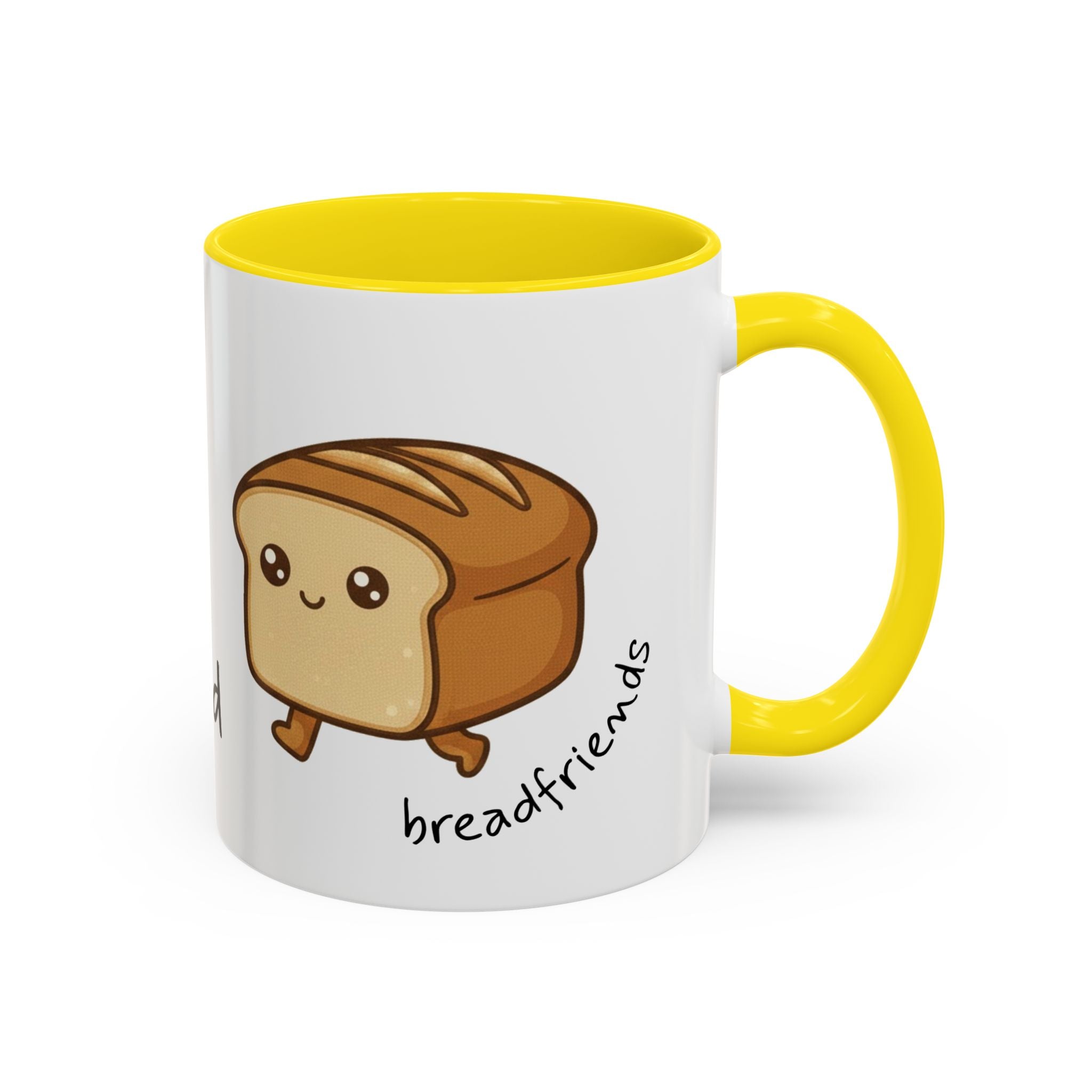 Kawaii Walking Bread Illustration Mug | Accent Coffee Mug (11oz, 15oz) | Breadfriend