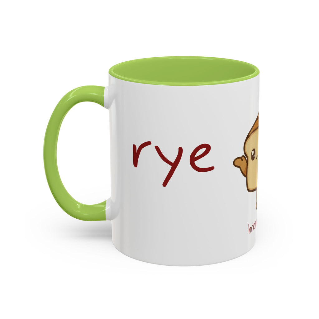 Rye Not? Walking Bread Illustration Mug | Kawaii Loaf Coffee Mug | Breadfriend