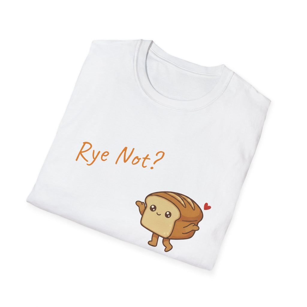 Rye Not Cartoon Bread T Shirt, Cute Bread Pun Tee, Kawaii Loaf Graphic Tee, Funny Baker Gift, Sourdough Lover Shirt, Foodie Gift