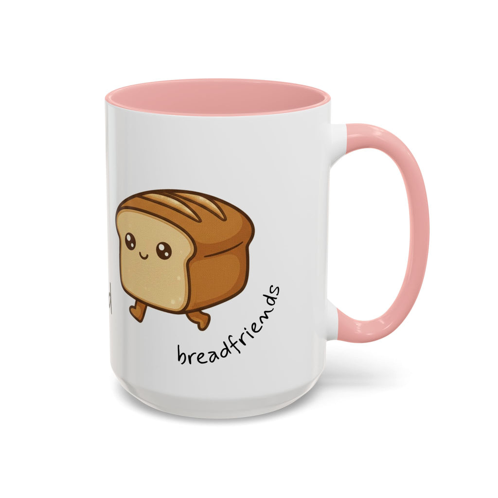 Kawaii Walking Bread Illustration Mug | Accent Coffee Mug (11oz, 15oz) | Breadfriend