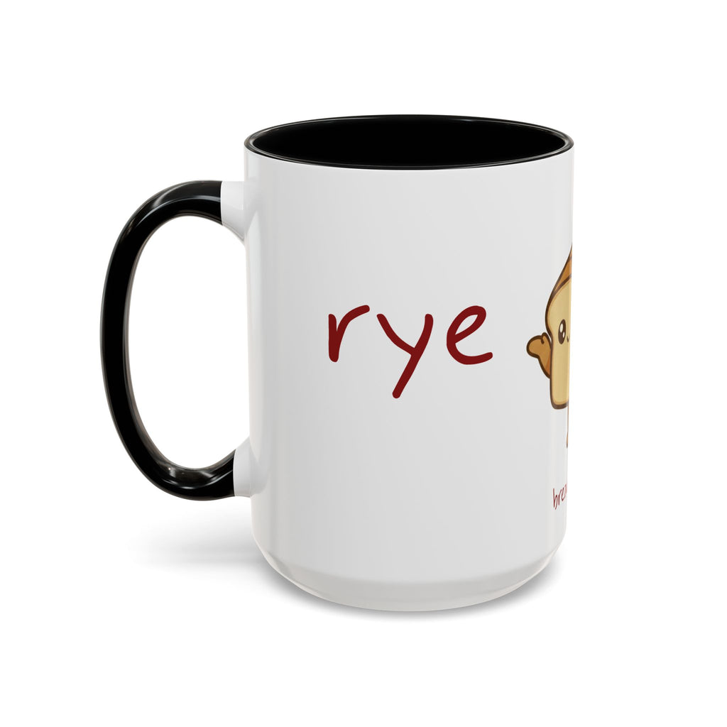 Rye Not? Walking Bread Illustration Mug | Kawaii Loaf Coffee Mug | Breadfriend