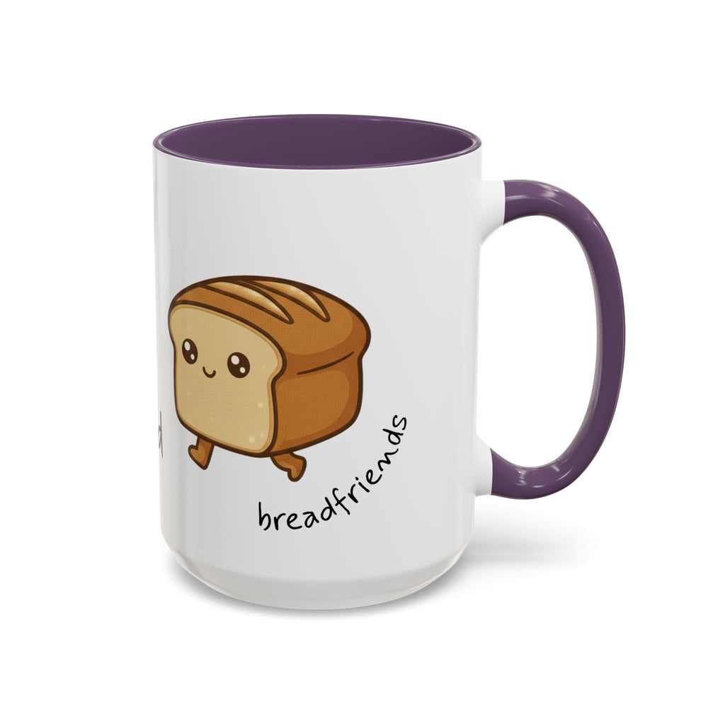 Kawaii Walking Bread Illustration Mug | Accent Coffee Mug (11oz, 15oz) | Breadfriend