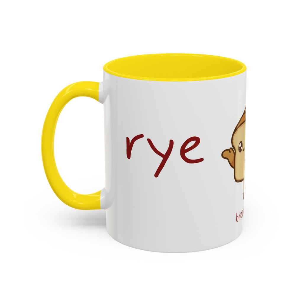 Rye Not? Walking Bread Illustration Mug | Kawaii Loaf Coffee Mug | Breadfriend
