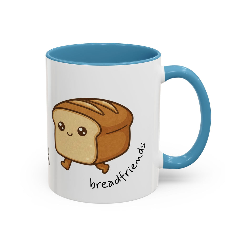 Kawaii Walking Bread Illustration Mug | Accent Coffee Mug (11oz, 15oz) | Breadfriend