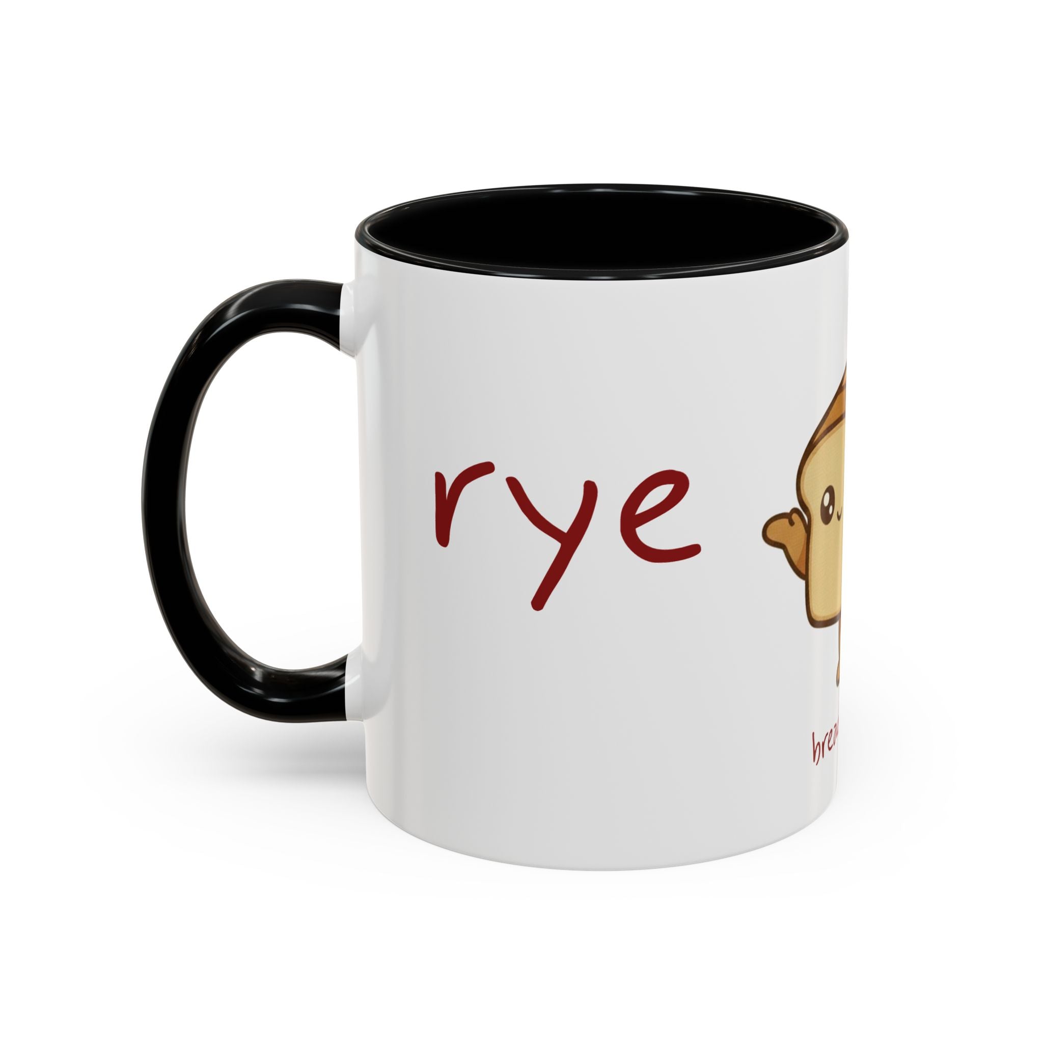 Rye Not? Walking Bread Illustration Mug | Kawaii Loaf Coffee Mug | Breadfriend