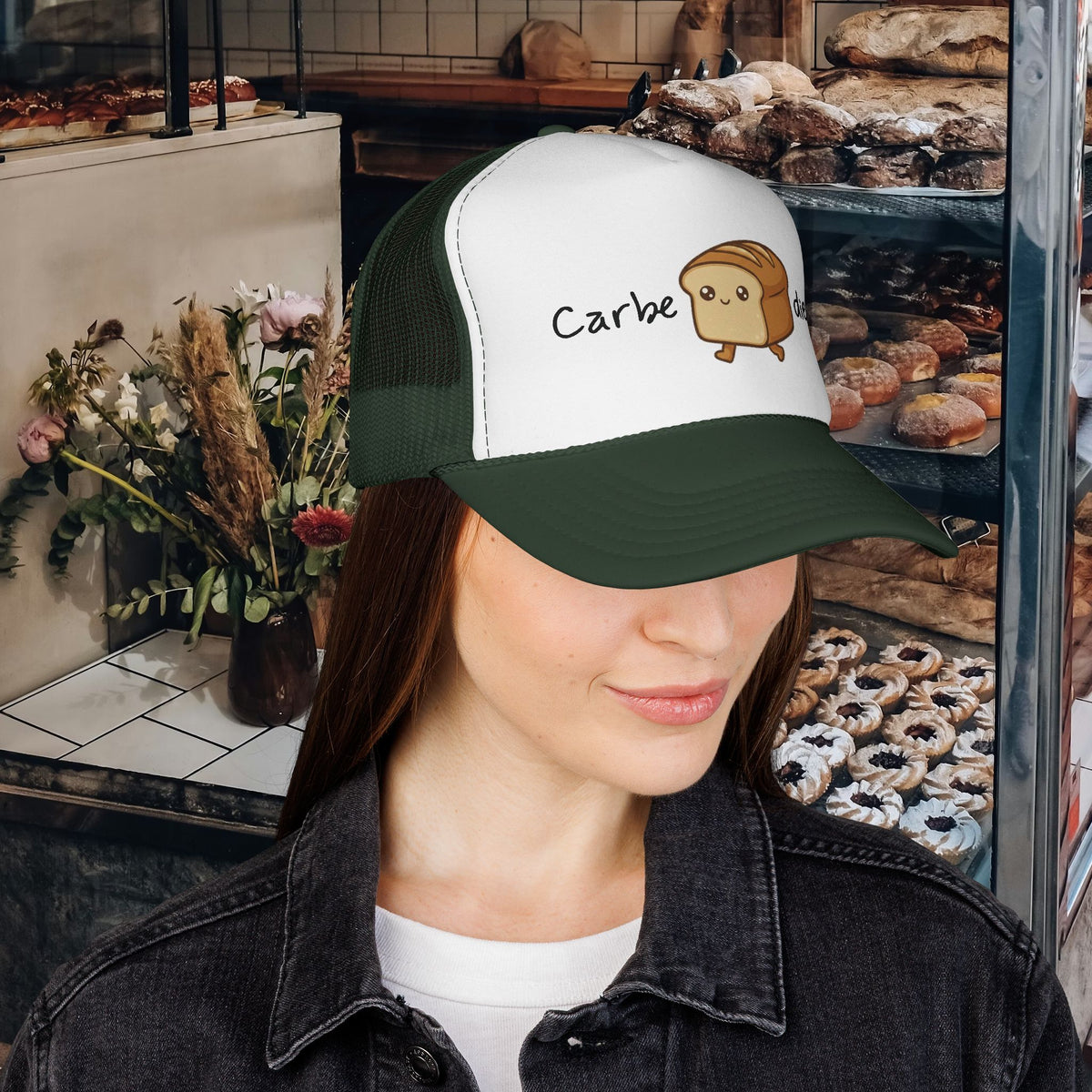 Carbe Diem Trucker Cap | cute bread hat, pun design | Breadfriend