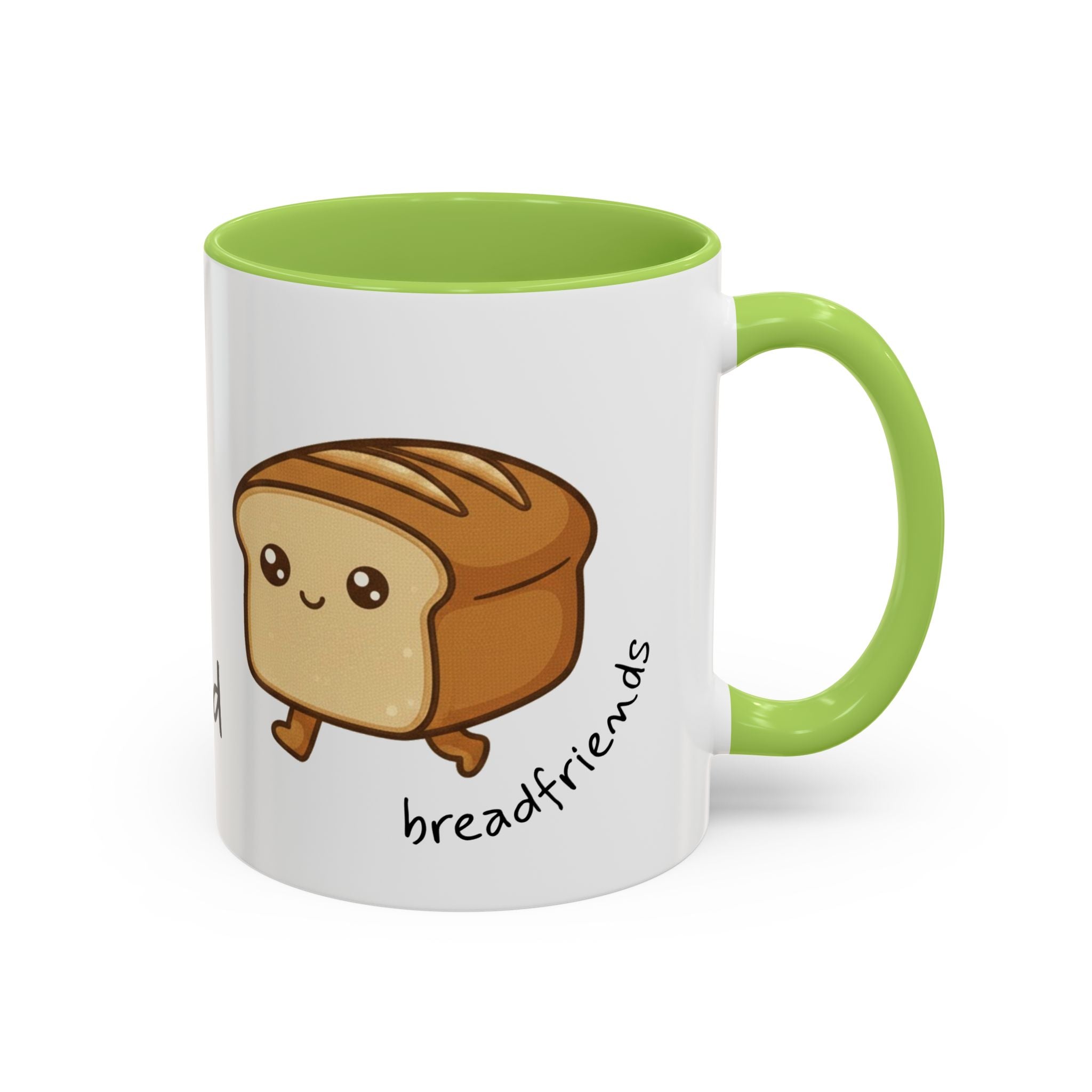 Kawaii Walking Bread Illustration Mug | Accent Coffee Mug (11oz, 15oz) | Breadfriend