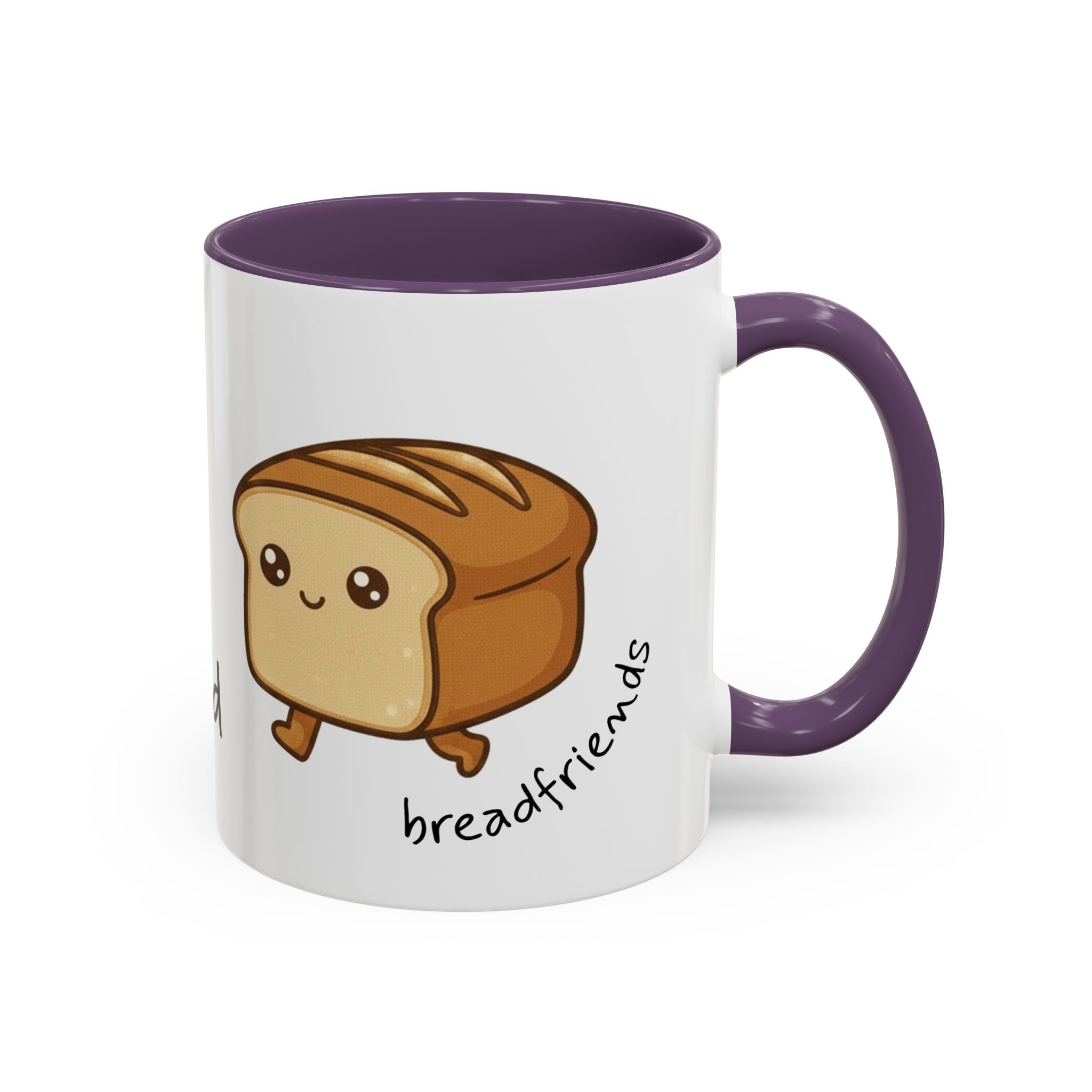 Kawaii Walking Bread Illustration Mug | Accent Coffee Mug (11oz, 15oz) | Breadfriend