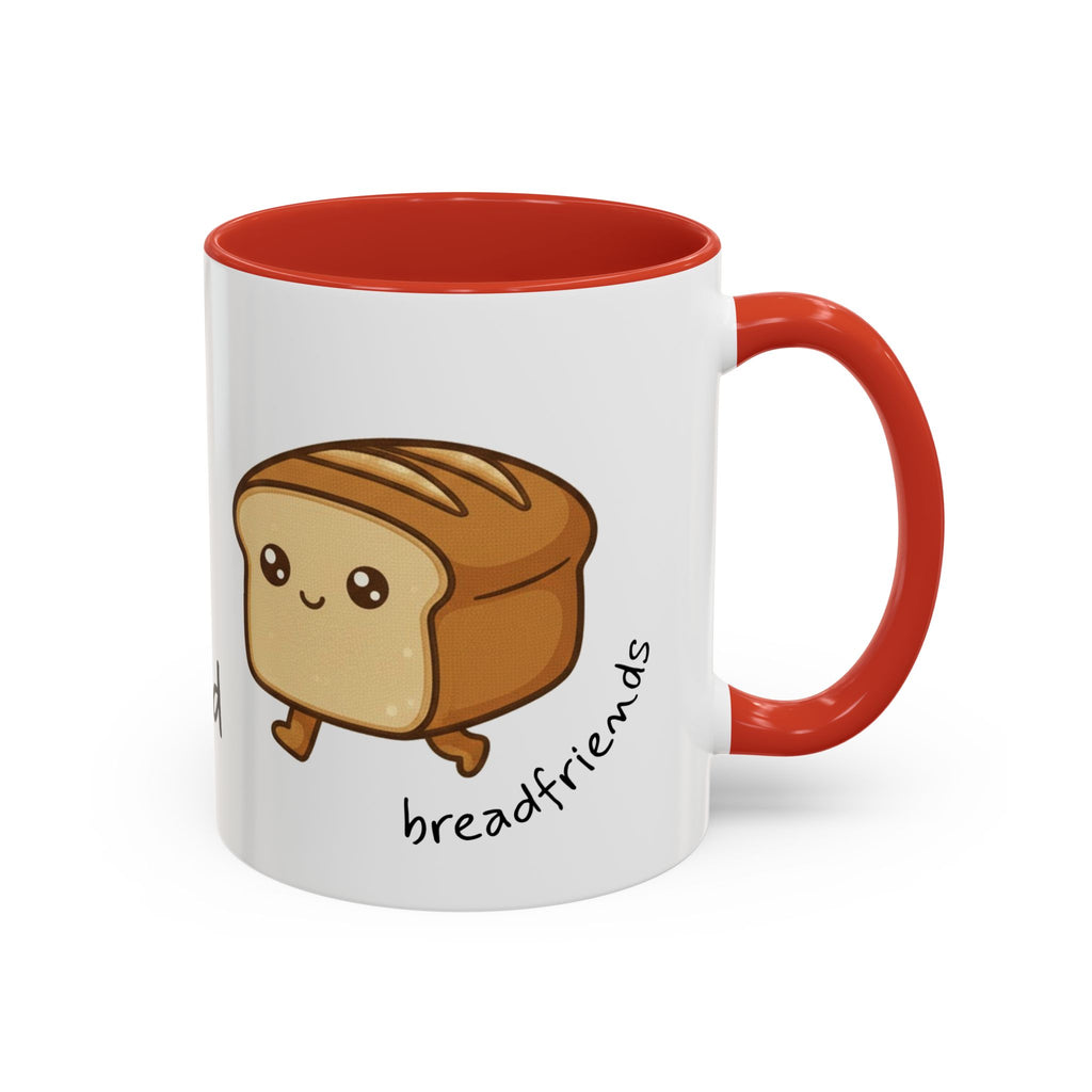 Kawaii Walking Bread Illustration Mug | Accent Coffee Mug (11oz, 15oz) | Breadfriend
