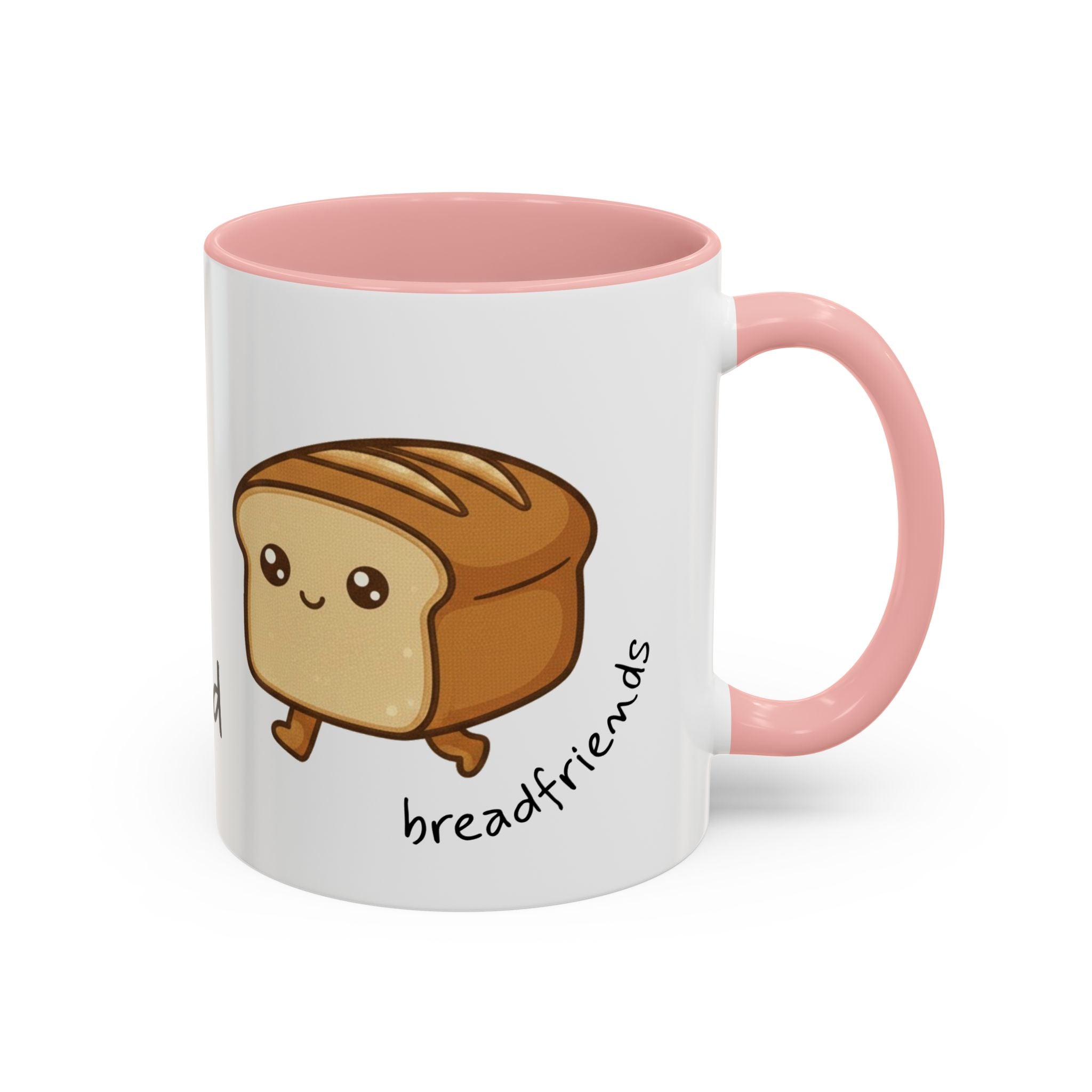 Kawaii Walking Bread Illustration Mug | Accent Coffee Mug (11oz, 15oz) | Breadfriend