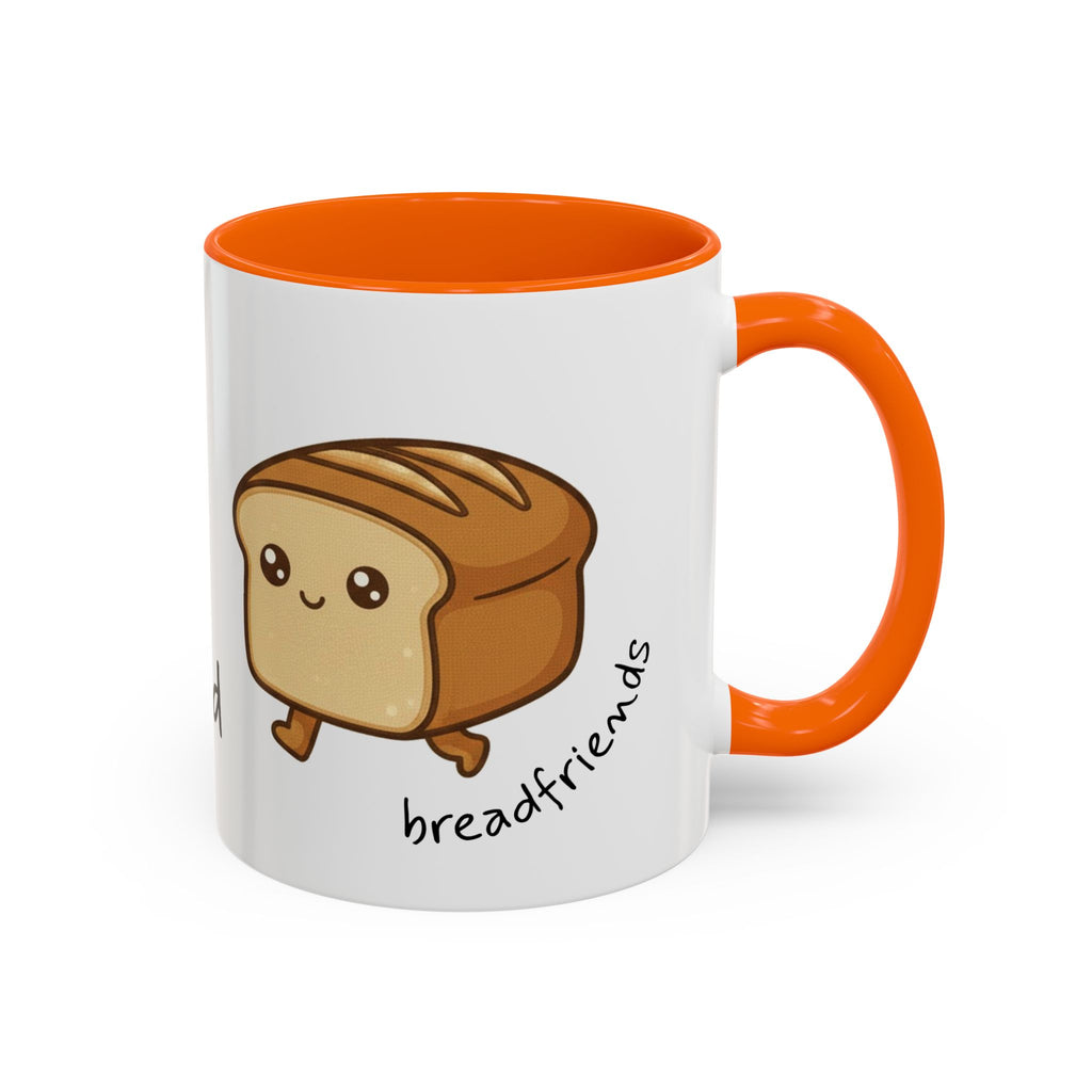 Kawaii Walking Bread Illustration Mug | Accent Coffee Mug (11oz, 15oz) | Breadfriend